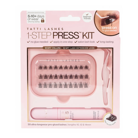 1-Step Press™ Pre-Glued Cluster Lash Kit (Includes Applicator & Remover)