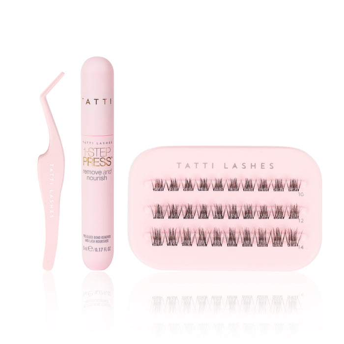 1-Step Press™ Pre-Glued Cluster Lash Kit (Includes Applicator & Remover)
