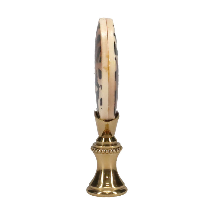 2-5/8" Tall Brass Finial, Tiger Stripes, 1/4-27F Tap (15157)