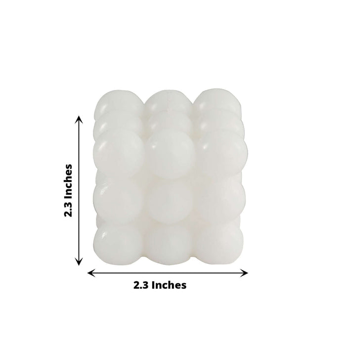 White silicone massage ball, 2.3 inches square, perfect for relaxation and therapy.