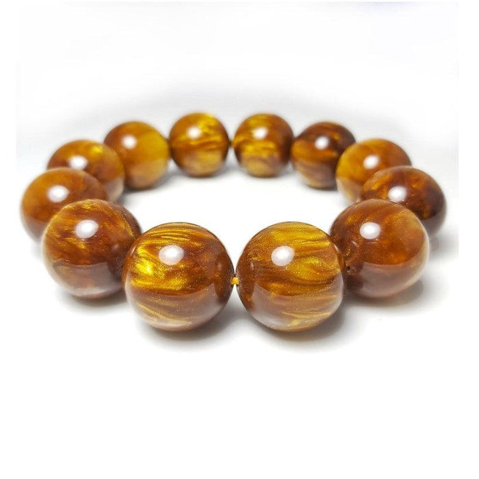 Golden Black Coral Sea Willow Beaded Bracelet