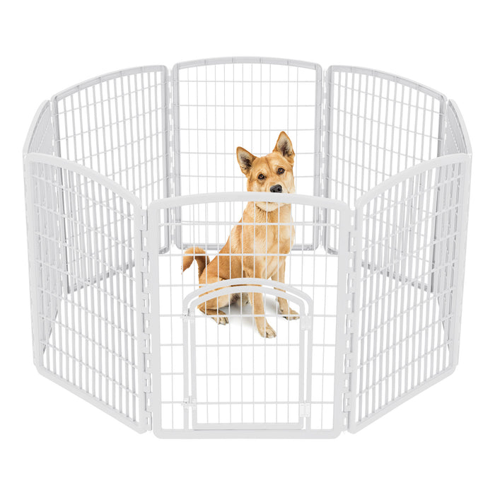 34" Exercise 8-Panel Pet Playpen with Door - IRIS USA, Inc.