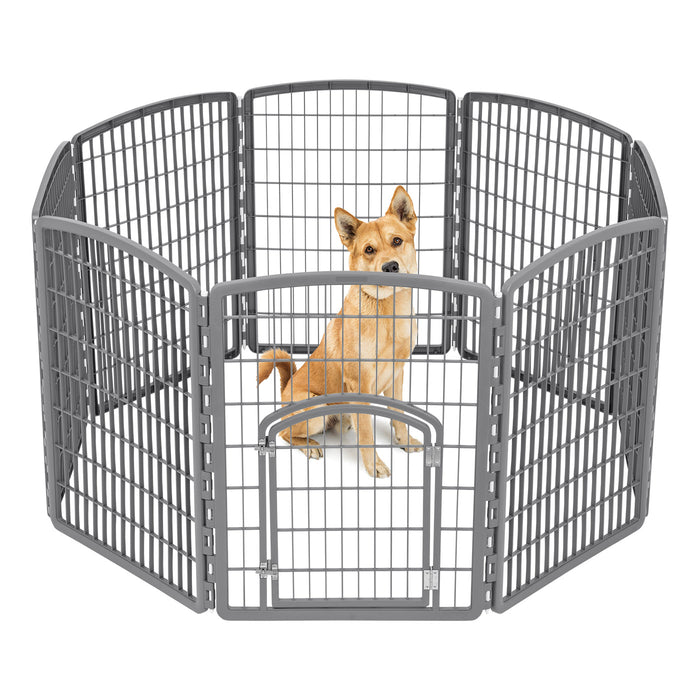 34" Exercise 8-Panel Pet Playpen with Door - IRIS USA, Inc.
