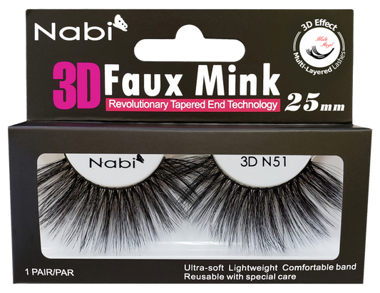 3D N51 - Nabi 3D Faux Mink Eyelash 25mm