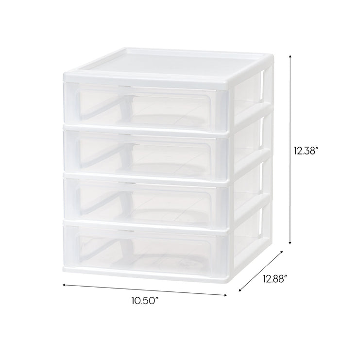 4-Drawer Desktop-Storage Unit, White - IRIS USA, Inc.