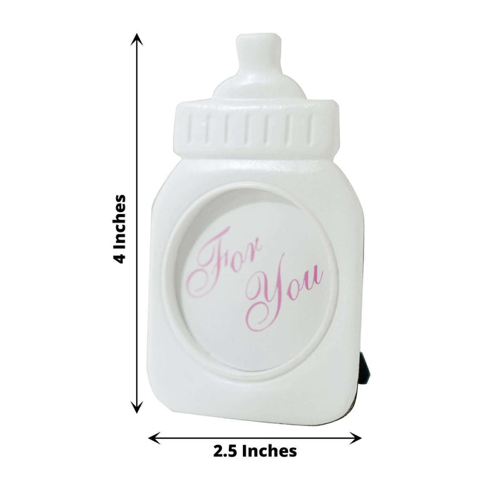 White decorative bottle with "For You" text, 4x2.5 inches.