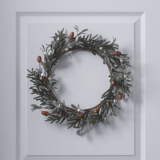 40cm Classic Acorn & Winter Foliage Wreath