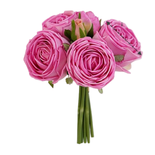 hot pink garden roses begonia faux florals real touch