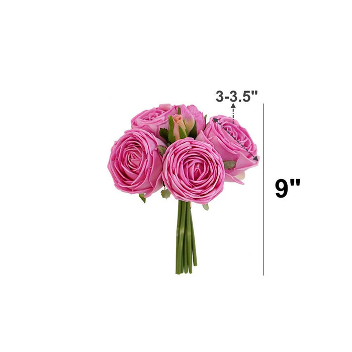 hot pink garden roses begonia faux florals real touch