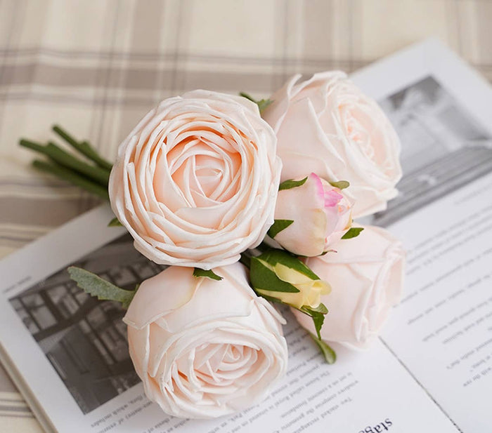 real touch garden rose pink champagne bundle floral