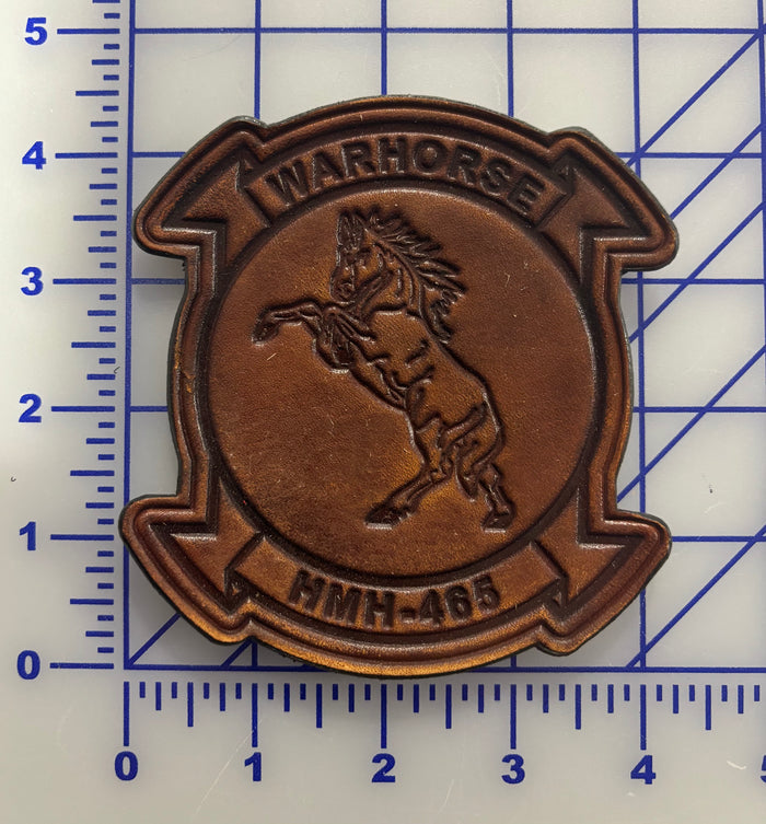 Officially Licensed HMH-465 Warhorse Leather Patches