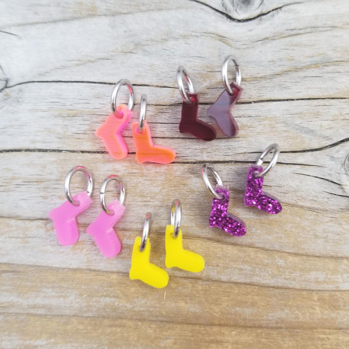 Acrylic Tiny Sock Stitch Marker Set