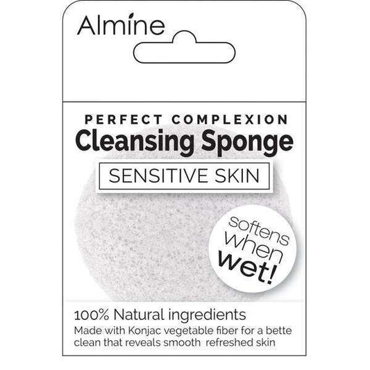 Almine Facial Konjac Cleansing Sponge, 1 Count, White