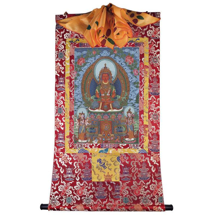 Amitayus Image - Tibetan thangka painting, view 7