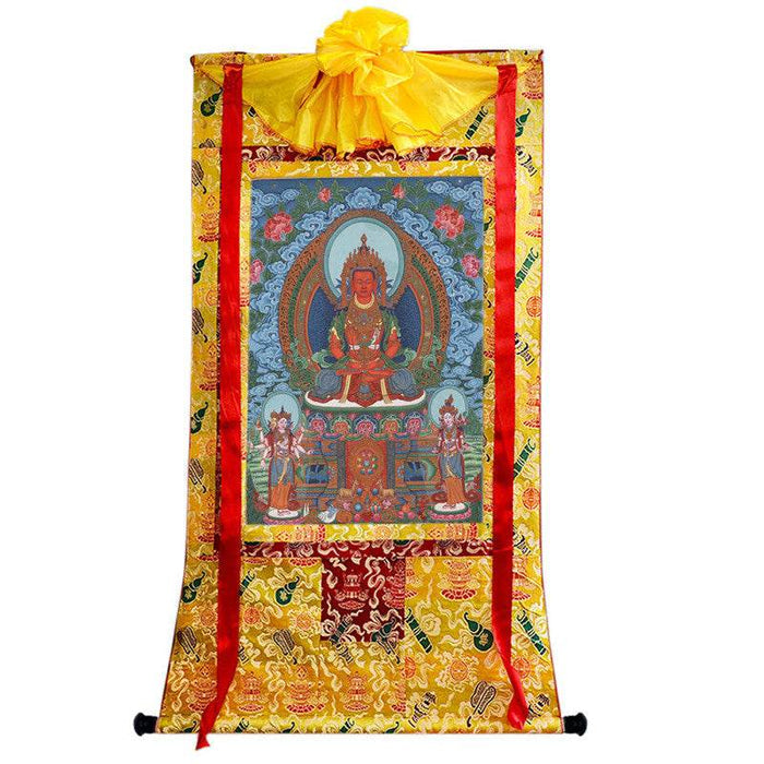 Amitayus Image - Tibetan thangka painting, view 8