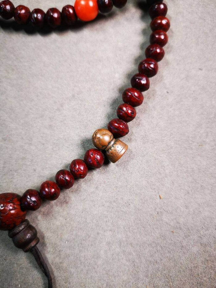 Amulet Pendant,Mini Pagoda Stupa,Mala Prayer Beads Accessories - Tibetan Buddhist mala beads, front view