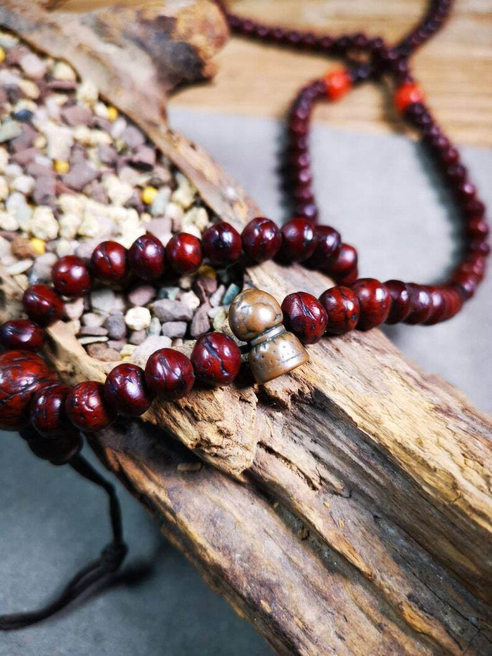 Amulet Pendant,Mini Pagoda Stupa,Mala Prayer Beads Accessories - Tibetan Buddhist mala beads, detailed view