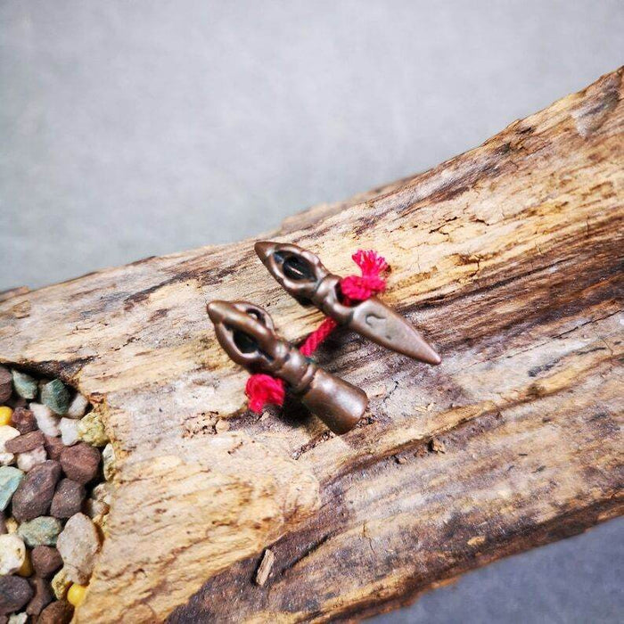Amulet Pendant,Mini Phurba and Dorje Bell, Mala Accessories - Tibetan Buddhist mala beads, front view