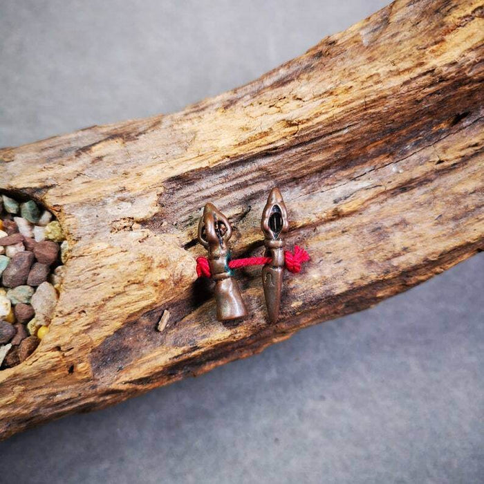 Amulet Pendant,Mini Phurba and Dorje Bell, Mala Accessories - Tibetan Buddhist mala beads, detailed view