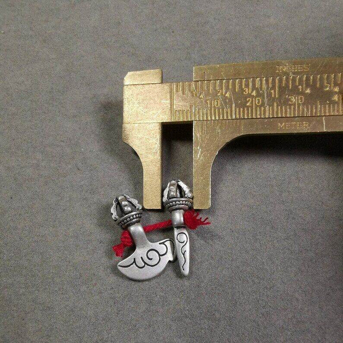 Amulet Pendant,Mini Phurba and Kartika - Tibetan Buddhist amulet, view 7