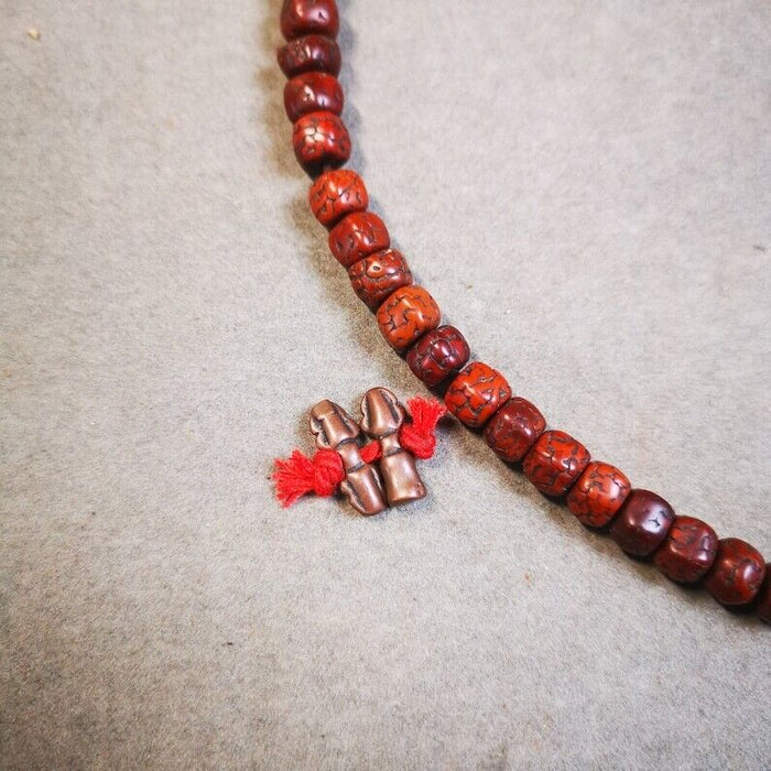 Amulet Pendant,Mini Vajra and Dorje Bell, 0.55" - Tibetan Buddhist amulet, close-up detail