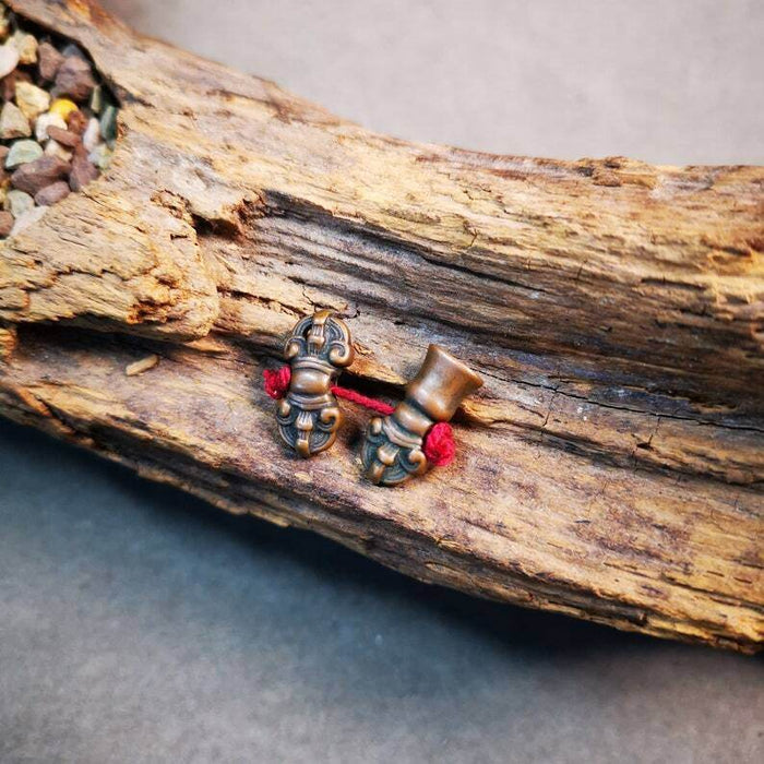 Amulet Pendant,Mini Vajra and Dorje Bell, Mala Accessories - Tibetan Buddhist mala beads, detailed view