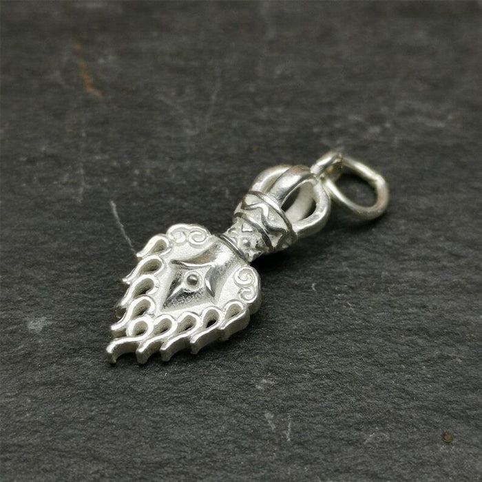 Amulet,Fire Vajra Sword of Manjushri,Sterling Silver,0.8 - Tibetan Buddhist amulet, view 5