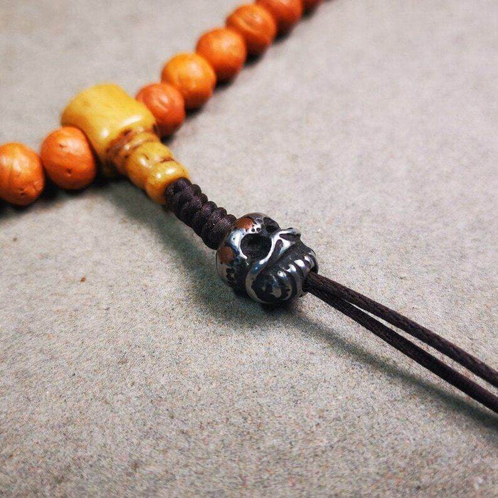 Amulet,Skull Citipati Spacer Pendant Bead for Mala,Necklace,Prayer Bead - Tibetan Buddhist mala beads, view 5