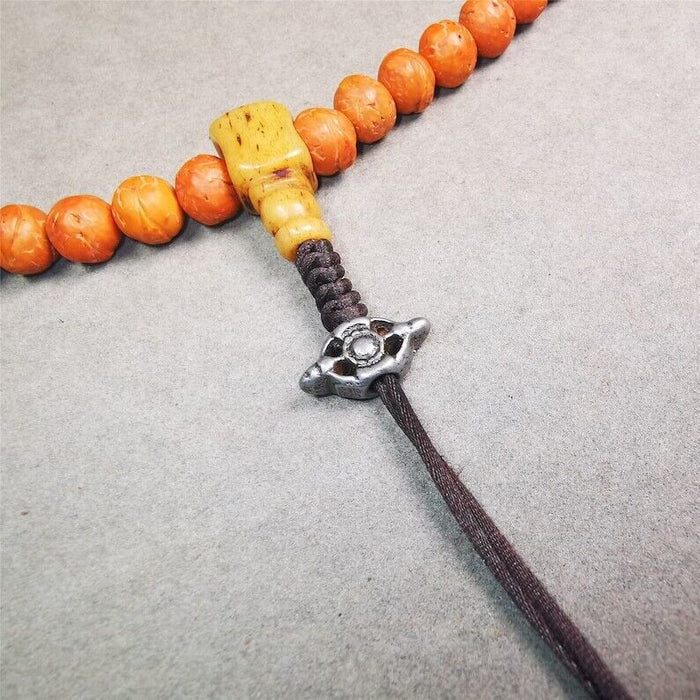 Amulet,Vajra Pendant for Mala,Bag Hanging,0.6" - Tibetan Buddhist mala beads, front view