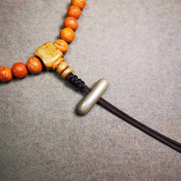 Amulet,Vajra Pendant for Mala,Bag Hanging,Prayer Bead - Tibetan Buddhist mala beads, front view