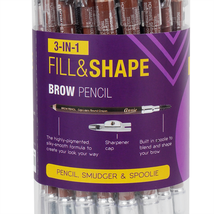 Annie Fill and Shape Brow Pencil with Sharpener & Spoolie 36ct