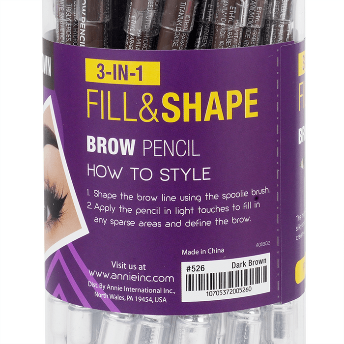 Annie Fill and Shape Brow Pencil with Sharpener & Spoolie 36ct