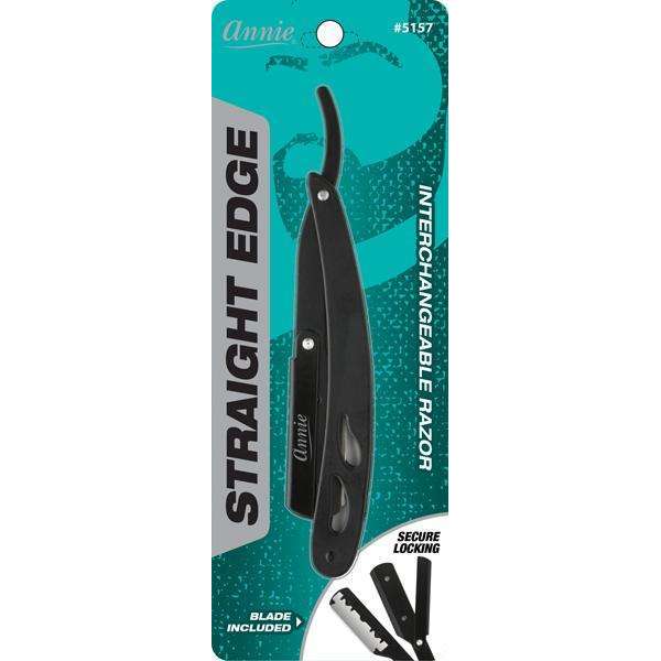 Annie Straight Edge Razor, 1 Count, Black