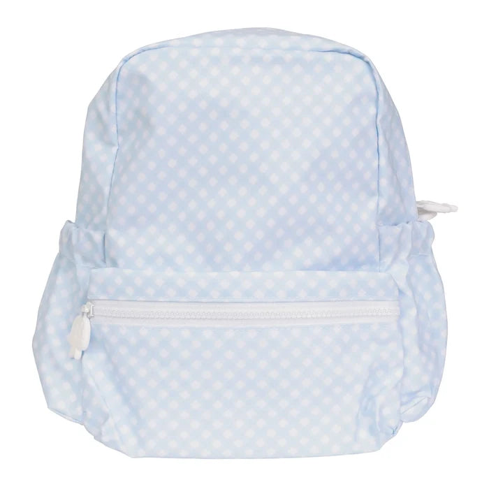 AOMI Blue Gingham Backpack