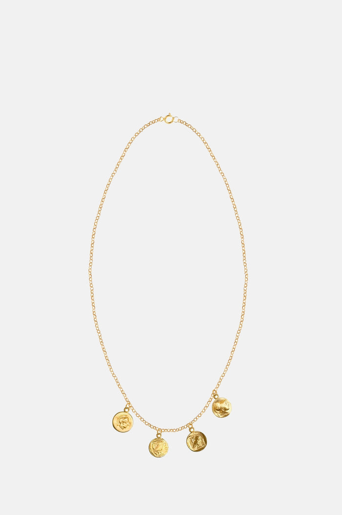 Hermina Athens Athinules Charm Gold Necklace.