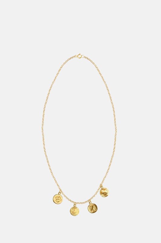 Hermina Athens Athinules Charm Gold Necklace.