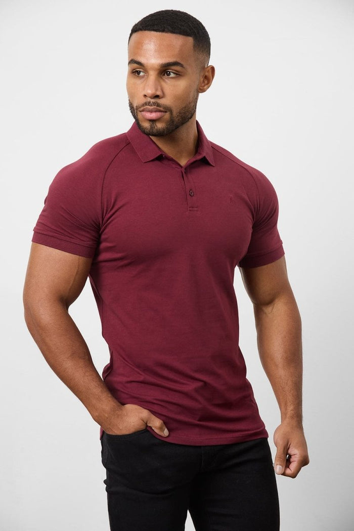 Athletic Fit Polo Shirt In Burgundy - TAILORED ATHLETE - USA