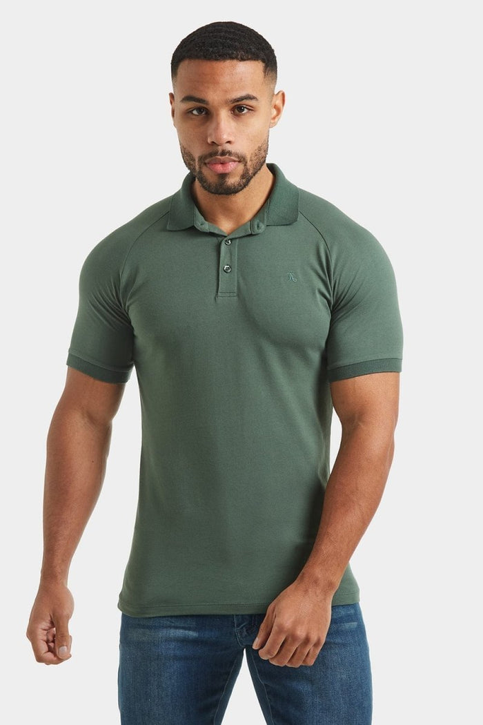 Athletic Fit Polo Shirt in Dark Khaki - TAILORED ATHLETE - USA