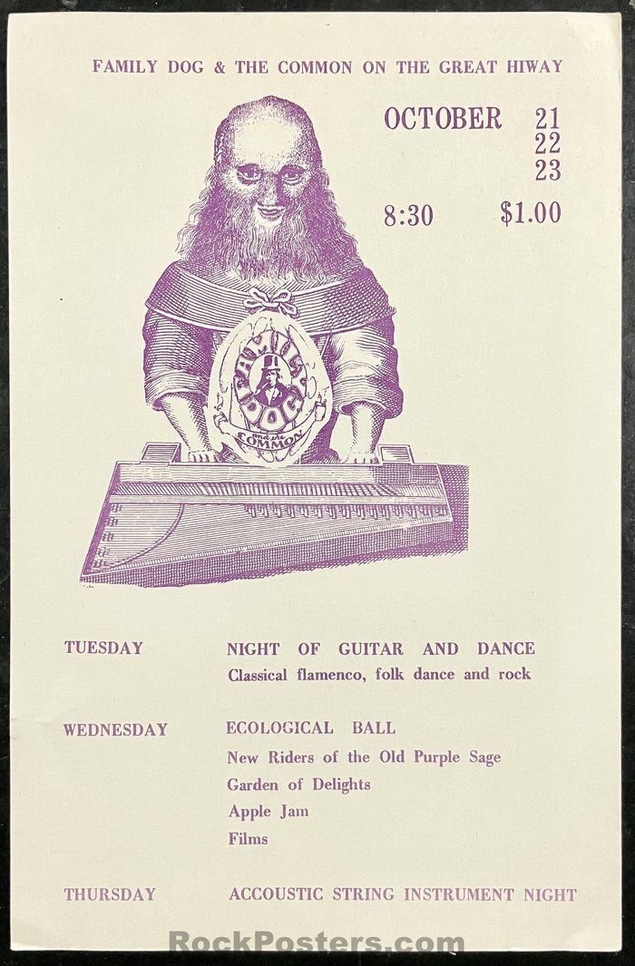 AUCTION - Family Dog - Great Highway - Jerry Garcia New Riders - 1969 Handbill - Excellent - SF Rock Posters & Collectibles