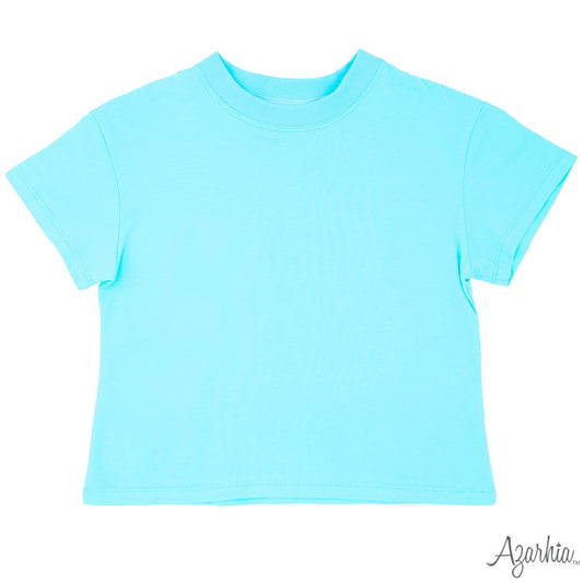 Azarhia Boxy T Shirt-Sky Blue