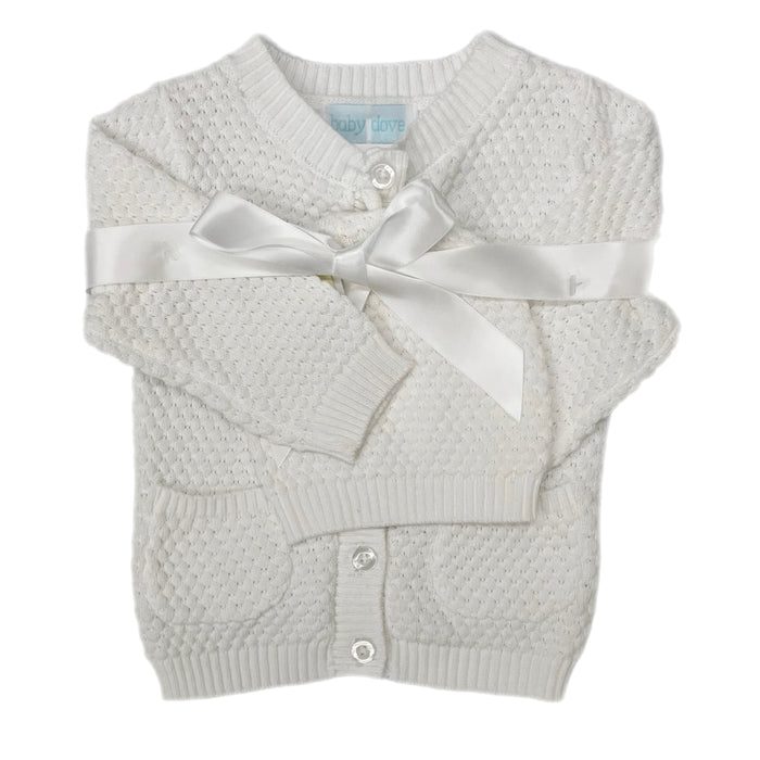 Baby Dove White Cable Sweater w/ Hat