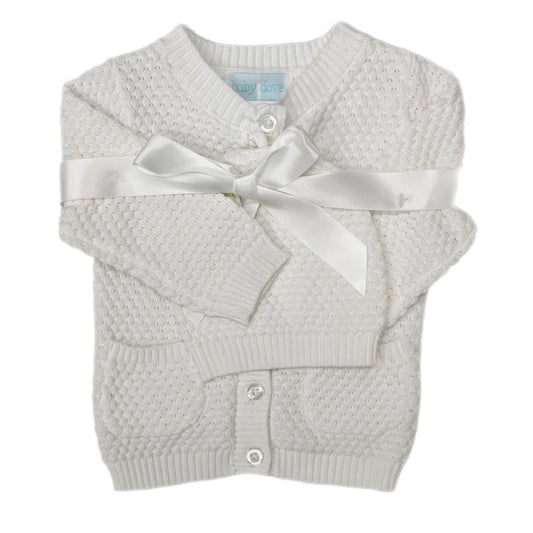 Baby Dove White Cable Sweater w/ Hat