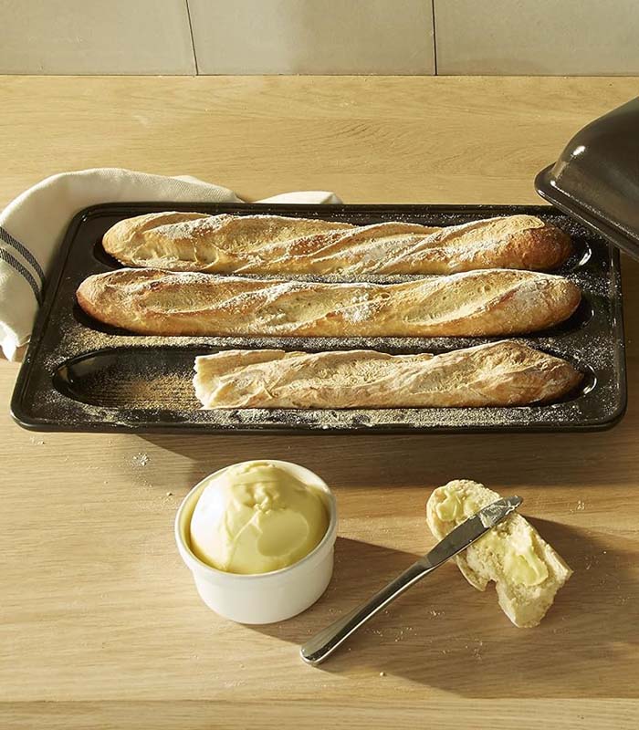 Emile Henry Baguette Baker Charcoal at Culinary Apple