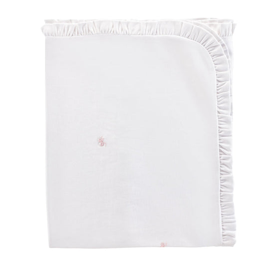 BCC Little Bows All Over Embroidery Ruffled Blanket