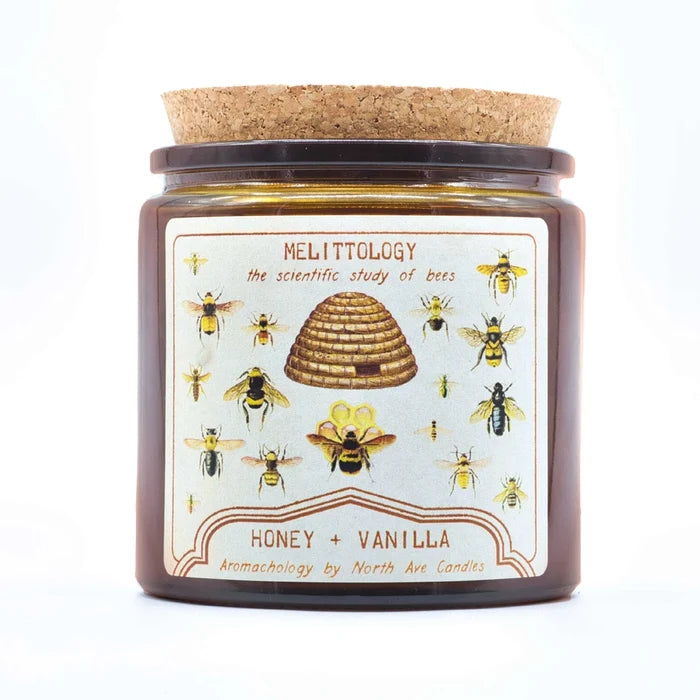 Bee Melittology Honey & Vanilla Scented Jar Candle