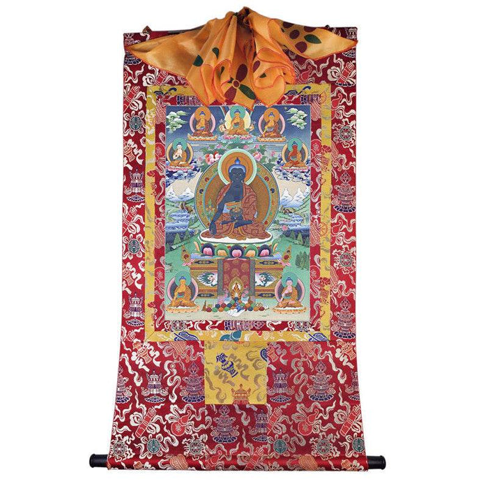 Medicine Buddha Image - Tibetan thangka painting, view 7