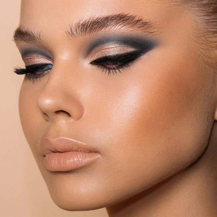 Biba Eyeshadow Palette model look on a light background.