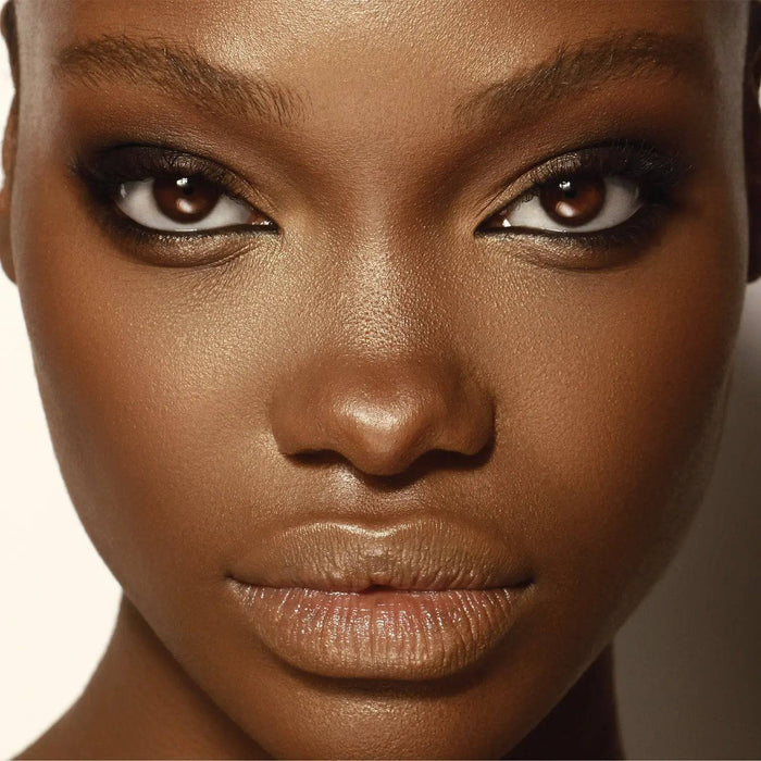 Biba Eyeshadow Palette model look on a light background.