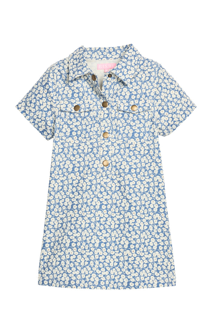 Bisby Safari French Blue Corduroy Dress