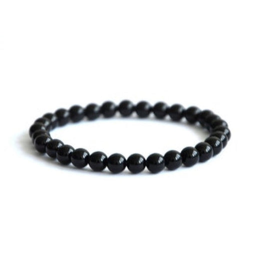 Black Matte Onyx and Stainless Steel Bead  Bracelet